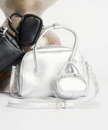 Compact Size with Mini Pouch Faux Leather 2-Way Handbag / コンパクトサイズ ミニポーチ付き フェイクレザー2WAY ハンドバッグ 秋 秋服 2026年秋冬
