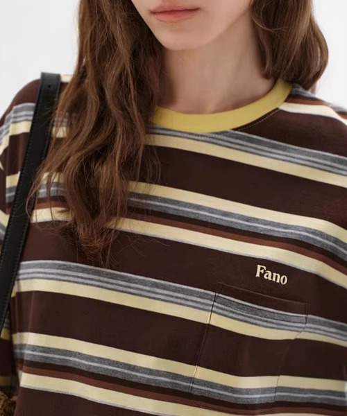 Fano Studios(ファノ ストゥディオズ)の「配色ボーダー リラックスフィット ロングスリーブTシャツ FC26S025【Fano Studios】【2026SS】(Tシャツ/カットソー・レディース・ブラウン系その他・M/L/S)」の8枚目の写真