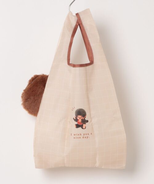 Rendez-Vous(ランデヴー)の「【 Monchhichi 】 モンチッチ ぬいぐるみエコバッグ 26S2(エコバッグ/サブバッグ・レディース・ホワイト×レッド/ベージュ・FREE)」の8枚目の写真