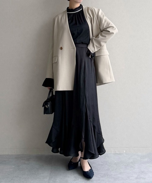 mysty woman（ミスティウーマン）の「エスカルゴマーメイドスカート7 665826（スカート・レディース・ブラック/アイボリー/グレー・FREE）」の21枚目の写真