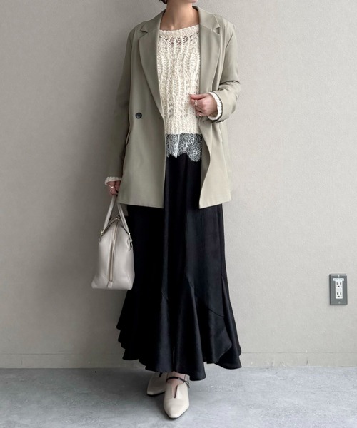 mysty woman（ミスティウーマン）の「エスカルゴマーメイドスカート7 665826（スカート・レディース・ブラック/アイボリー/グレー・FREE）」の19枚目の写真