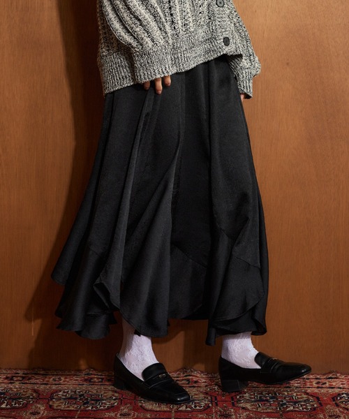 mysty woman（ミスティウーマン）の「エスカルゴマーメイドスカート7 665826（スカート・レディース・ブラック/アイボリー/グレー・FREE）」の6枚目の写真