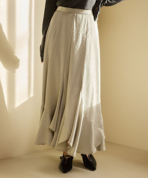 mysty woman（ミスティウーマン）の「エスカルゴマーメイドスカート7 665826（スカート・レディース・ブラック/アイボリー/グレー・FREE）」の4枚目の写真