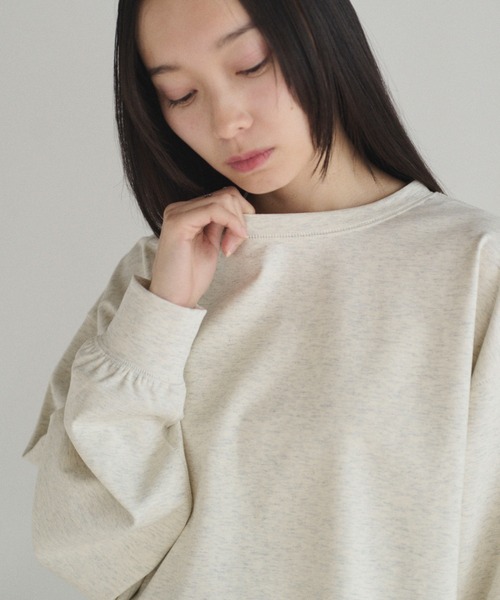 SOYEN(ソイエン)の「バックテールオーバーサイズロングスリーブTシャツ/セットアップ可(Tシャツ/カットソー・レディース・オートミール/チャコール・F)」の9枚目の写真