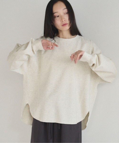 SOYEN(ソイエン)の「バックテールオーバーサイズロングスリーブTシャツ/セットアップ可(Tシャツ/カットソー・レディース・オートミール/チャコール・F)」の21枚目の写真
