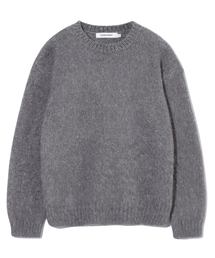 BASEMOMENT（ベースモーメント）の「バルキーブラシクルーネックニットライトグレー（ニット/セーター）」