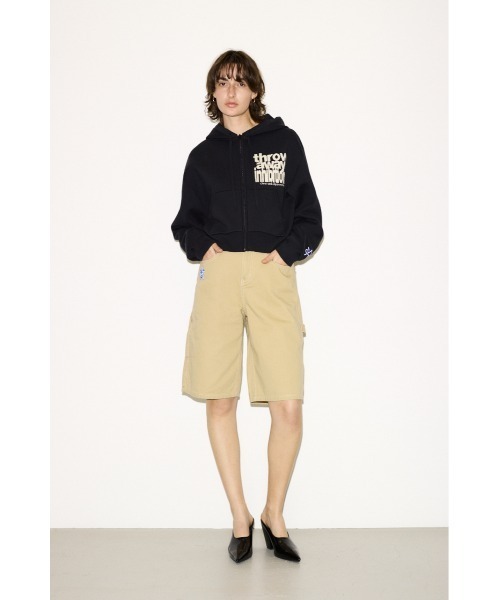 SLY（スライ）の「ESQWE PAINTER HALF PTTHROW エスクェペインターハーフパンツ 春服（デニムパンツ・レディース・ライトブルー/ベージュ・0/1）」の3枚目の写真