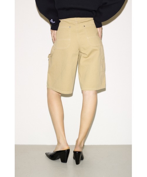 SLY（スライ）の「ESQWE PAINTER HALF PTTHROW エスクェペインターハーフパンツ 春服（デニムパンツ・レディース・ライトブルー/ベージュ・0/1）」の5枚目の写真