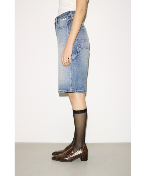 SLY（スライ）の「ESQWE PAINTER HALF PTTHROW エスクェペインターハーフパンツ 春服（デニムパンツ・レディース・ライトブルー/ベージュ・0/1）」の7枚目の写真