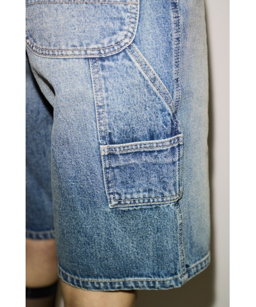SLY（スライ）の「ESQWE PAINTER HALF PTTHROW エスクェペインターハーフパンツ 春服（デニムパンツ・レディース・ライトブルー/ベージュ・0/1）」の13枚目の写真