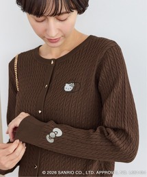 ハローキティコラボ（ハローキティコラボ）の「【ROPE' PICNIC×ハローキティ】ワッペンケーブルニットカーディガン（カーディガン/ボレロ）」