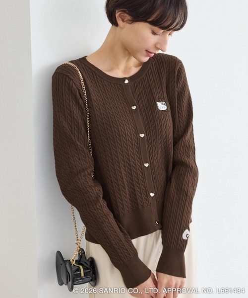 セール】【ROPE' PICNIC×ハローキティ】ワッペンケーブルニット