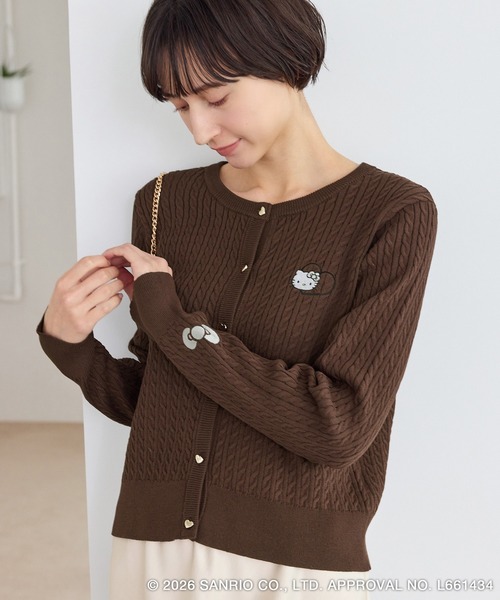 セール】【ROPE' PICNIC×ハローキティ】ワッペンケーブルニット