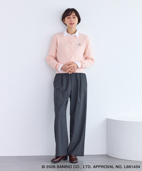 ハローキティコラボ（ハローキティコラボ）の「【ROPE' PICNIC×ハローキティ】ワッペンケーブルニットカーディガン（カーディガン/ボレロ・レディース・ダークブラウン/オフホワイト/ピンク・FREE）」の20枚目の写真