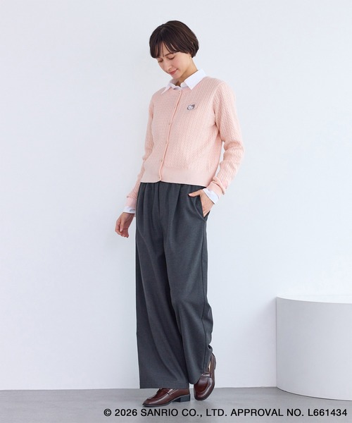 ハローキティコラボ（ハローキティコラボ）の「【ROPE' PICNIC×ハローキティ】ワッペンケーブルニットカーディガン（カーディガン/ボレロ・レディース・ダークブラウン/オフホワイト/ピンク・FREE）」の19枚目の写真