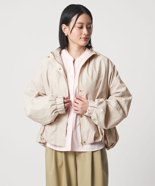 A DAY IN THE LIFE UNITED ARROWS(アデイインザライフユナイテッドアローズ)の「ワッシャー スタンドブルゾン <A DAY IN THE LIFE>(ブルゾン・レディース・ナチュラル/グレー系/ネイビー・FREE)」の2枚目の写真