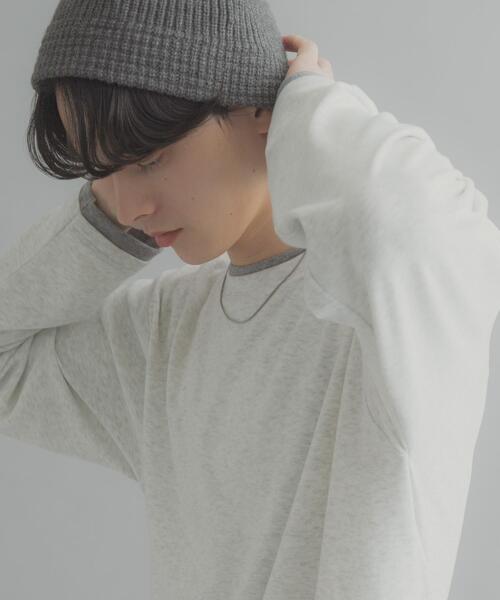 SENSE OF PLACE by URBAN RESEARCH（センスオブプレイスバイアーバンリサーチ）の「フェイクレイヤードロングTシャツ（Tシャツ/カットソー・メンズ・ライトグレー/ブラック/ネイビー・MEDIUM/LARGE）」の2枚目の写真