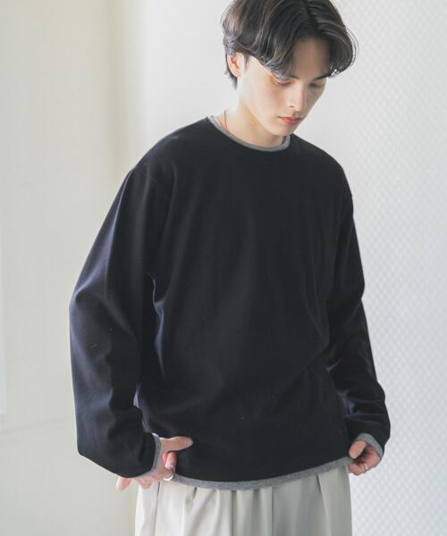 SENSE OF PLACE by URBAN RESEARCH（センスオブプレイスバイアーバンリサーチ）の「フェイクレイヤードロングTシャツ（Tシャツ/カットソー・メンズ・ライトグレー/ブラック/ネイビー・MEDIUM/LARGE）」の6枚目の写真