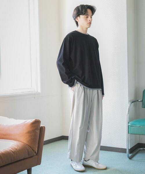 SENSE OF PLACE by URBAN RESEARCH（センスオブプレイスバイアーバンリサーチ）の「フェイクレイヤードロングTシャツ（Tシャツ/カットソー・メンズ・ライトグレー/ブラック/ネイビー・MEDIUM/LARGE）」の10枚目の写真