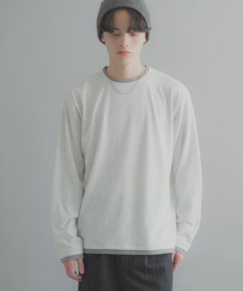 SENSE OF PLACE by URBAN RESEARCH（センスオブプレイスバイアーバンリサーチ）の「フェイクレイヤードロングTシャツ（Tシャツ/カットソー・メンズ・ライトグレー/ブラック/ネイビー・MEDIUM/LARGE）」の14枚目の写真
