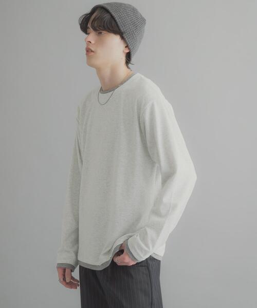 SENSE OF PLACE by URBAN RESEARCH（センスオブプレイスバイアーバンリサーチ）の「フェイクレイヤードロングTシャツ（Tシャツ/カットソー・メンズ・ライトグレー/ブラック/ネイビー・MEDIUM/LARGE）」の17枚目の写真