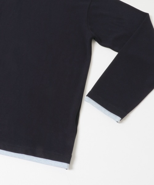 SENSE OF PLACE by URBAN RESEARCH(センスオブプレイスバイアーバンリサーチ)の「フェイクレイヤードロングTシャツ(Tシャツ/カットソー・メンズ・ライトグレー/ブラック/ネイビー・MEDIUM/LARGE)」の9枚目の写真