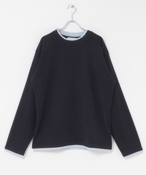 SENSE OF PLACE by URBAN RESEARCH(センスオブプレイスバイアーバンリサーチ)の「フェイクレイヤードロングTシャツ(Tシャツ/カットソー・メンズ・ライトグレー/ブラック/ネイビー・MEDIUM/LARGE)」の8枚目の写真