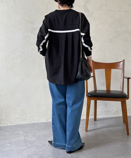 un dix cors（アンディコール）の「バックテープ麻調シャツ（シャツ/ブラウス・レディース・ネイビー/オフホワイト/グレー/ブラック・FREE）」の16枚目の写真