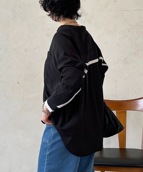 un dix cors（アンディコール）の「バックテープ麻調シャツ（シャツ/ブラウス・レディース・ネイビー/オフホワイト/グレー/ブラック・FREE）」の17枚目の写真