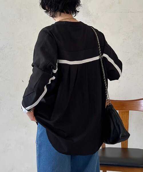 un dix cors（アンディコール）の「バックテープ麻調シャツ（シャツ/ブラウス・レディース・ネイビー/オフホワイト/グレー/ブラック・FREE）」の21枚目の写真