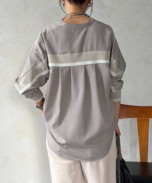 un dix cors（アンディコール）の「バックテープ麻調シャツ（シャツ/ブラウス・レディース・ネイビー/オフホワイト/グレー/ブラック・FREE）」の22枚目の写真