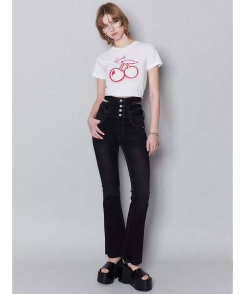 EMODA（エモダ）の「ウエッジプラットフォームサンダル（サンダル・レディース・アイボリー/ブラック・SMALL/LARGE/MEDIUM）」の4枚目の写真