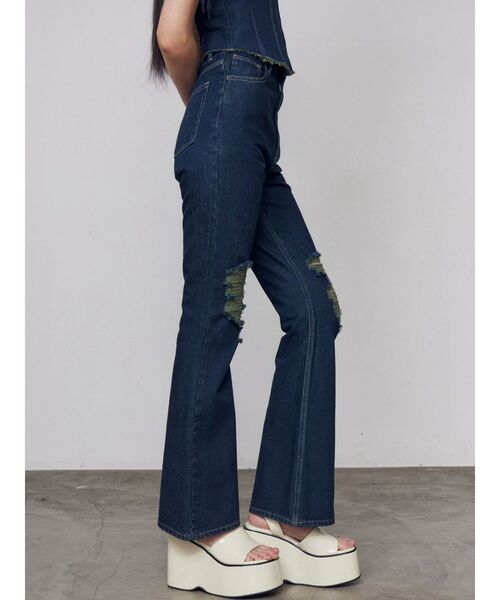 EMODA（エモダ）の「ウエッジプラットフォームサンダル（サンダル・レディース・アイボリー/ブラック・SMALL/LARGE/MEDIUM）」の10枚目の写真