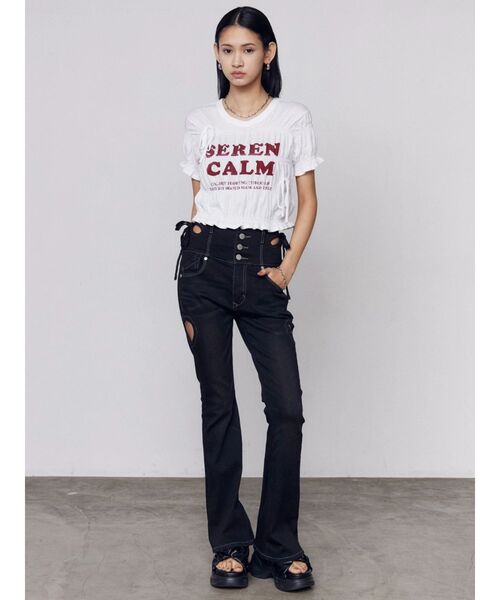 EMODA(エモダ)の「ウエッジプラットフォームサンダル(サンダル・レディース・アイボリー/ブラック・SMALL/LARGE/MEDIUM)」の9枚目の写真