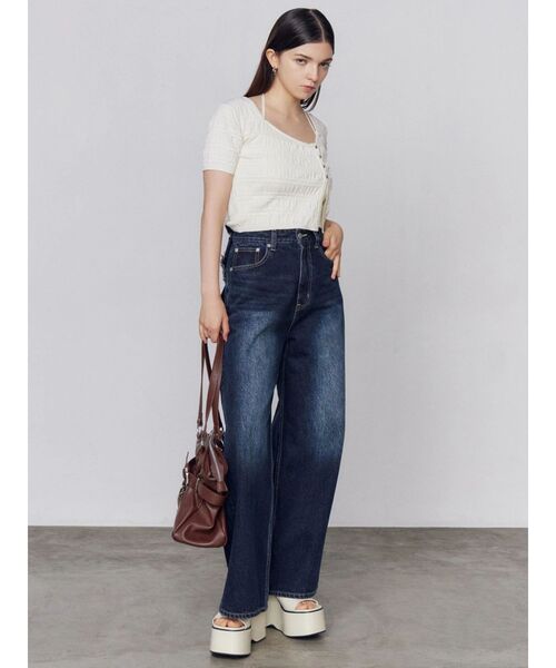 EMODA(エモダ)の「ウエッジプラットフォームサンダル(サンダル・レディース・アイボリー/ブラック・SMALL/LARGE/MEDIUM)」の14枚目の写真