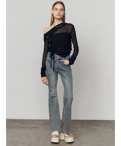 EMODA(エモダ)の「ウエッジプラットフォームサンダル(サンダル・レディース・アイボリー/ブラック・SMALL/LARGE/MEDIUM)」の16枚目の写真
