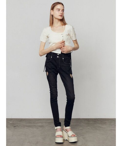 EMODA(エモダ)の「ウエッジプラットフォームサンダル(サンダル・レディース・アイボリー/ブラック・SMALL/LARGE/MEDIUM)」の19枚目の写真