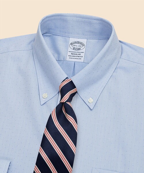 BROOKS BROTHERS(ブルックスブラザーズ)の「ストレッチドビー ドレスシャツ Regular Fit(ビジネスシャツ・メンズ・ホワイト×ブルー/ライトブルー・15 1/2-33/14 1/2-31/15-32/15 1/2-31/15 1/2-32/16 1/2-32/17-32/17-33/17 1/2-34/16-32/16-31/15-33/15-31/14 1/2-32/17-34/16 1/2-34/16 1/2-33/16-33)」の5枚目の写真