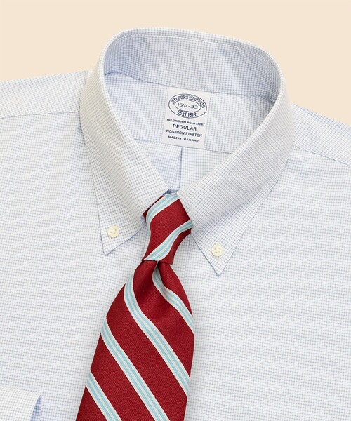 BROOKS BROTHERS(ブルックスブラザーズ)の「ストレッチドビー ドレスシャツ Regular Fit(ビジネスシャツ・メンズ・ホワイト×ブルー/ライトブルー・15 1/2-33/14 1/2-31/15-32/15 1/2-31/15 1/2-32/16 1/2-32/17-32/17-33/17 1/2-34/16-32/16-31/15-33/15-31/14 1/2-32/17-34/16 1/2-34/16 1/2-33/16-33)」の9枚目の写真