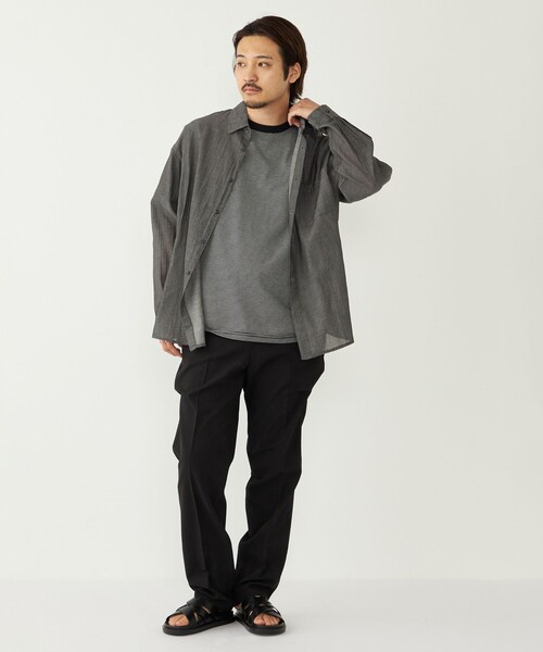 SHIPS Colors(シップス カラーズ)の「【SHIPS Colors別注】Engineer:シアー デニム シャツ◇(シャツ/ブラウス・メンズ・ネイビー/ブラック・MEDIUM/LARGE/X-LARGE)」の21枚目の写真