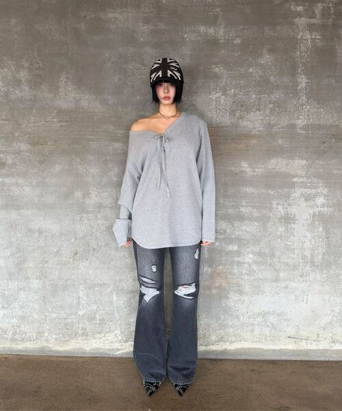 Midnight Move(ミッドナイトムーブ)の「waffle t (black)(Tシャツ/カットソー・レディース・その他・FREE)」の4枚目の写真