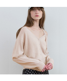 ONE OFF SHOULDER CARDIGAN L/PINK