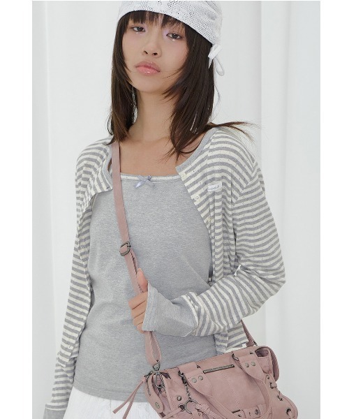 FANCY CLUB(ファンシークラブ)の「A'GEM/9 × .kom 『FANCY CLUB/ファンシークラブ』 AIRY SLEEVELESS/エアリータンクトップ(タンクトップ・レディース・グレー/パープル/ネイビー・FREE)」の9枚目の写真