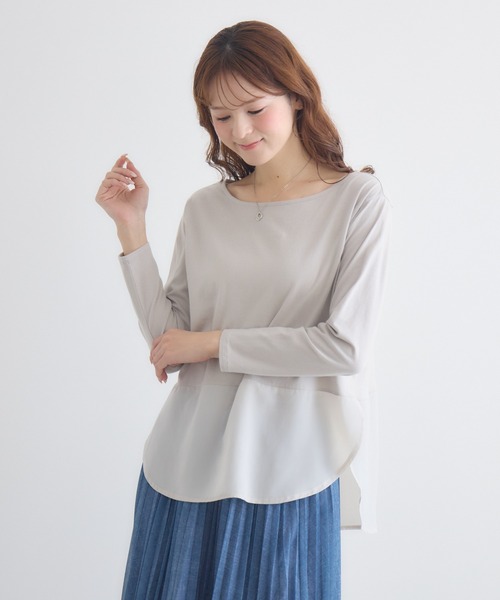 KATHARINE ROSS(キャサリンロス)の「【KATHARINE ROSS】布帛へムレイヤードプルオーバー(Tシャツ/カットソー・レディース・ホワイト/ライトグレー・FREE)」の21枚目の写真