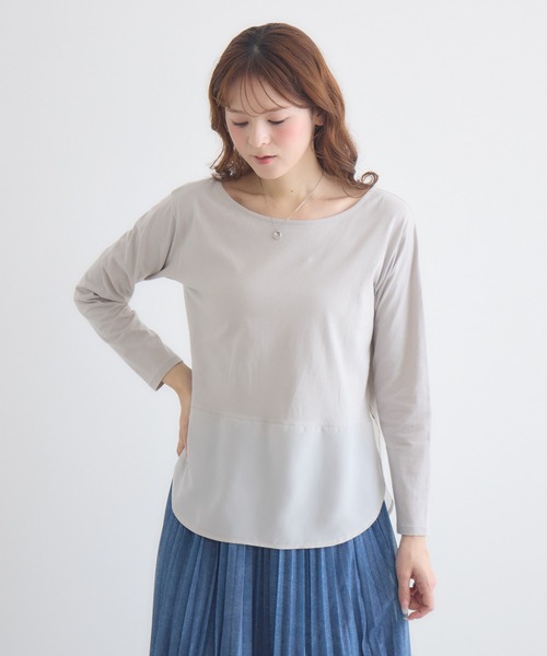 KATHARINE ROSS(キャサリンロス)の「【KATHARINE ROSS】布帛へムレイヤードプルオーバー(Tシャツ/カットソー・レディース・ホワイト/ライトグレー・FREE)」の22枚目の写真
