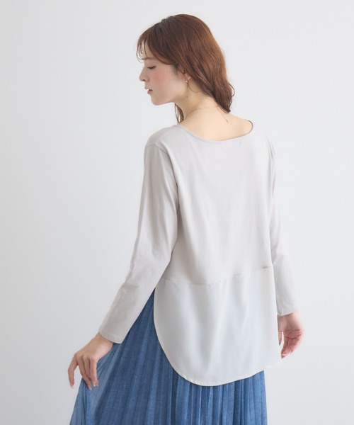 KATHARINE ROSS(キャサリンロス)の「【KATHARINE ROSS】布帛へムレイヤードプルオーバー(Tシャツ/カットソー・レディース・ホワイト/ライトグレー・FREE)」の11枚目の写真