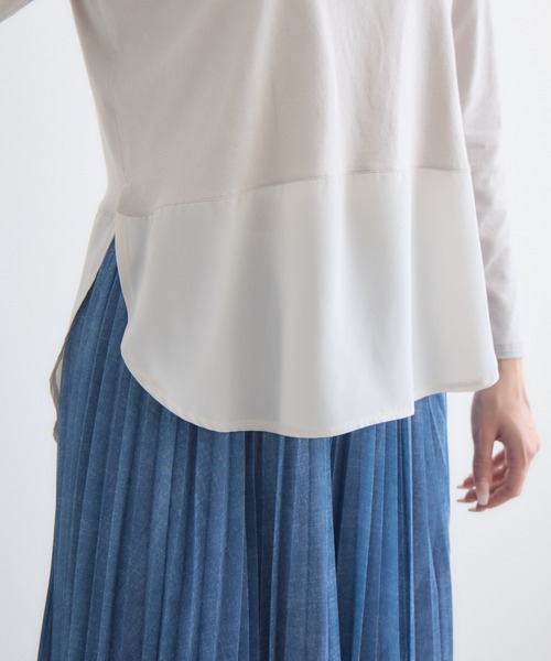 KATHARINE ROSS(キャサリンロス)の「【KATHARINE ROSS】布帛へムレイヤードプルオーバー(Tシャツ/カットソー・レディース・ホワイト/ライトグレー・FREE)」の16枚目の写真