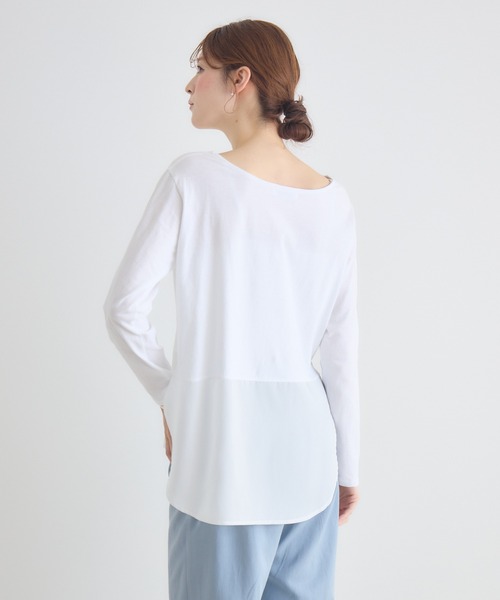 KATHARINE ROSS(キャサリンロス)の「【KATHARINE ROSS】布帛へムレイヤードプルオーバー(Tシャツ/カットソー・レディース・ホワイト/ライトグレー・FREE)」の5枚目の写真