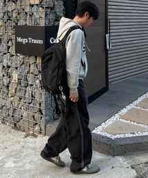トラックバルーンデニムパンツ_ブラック