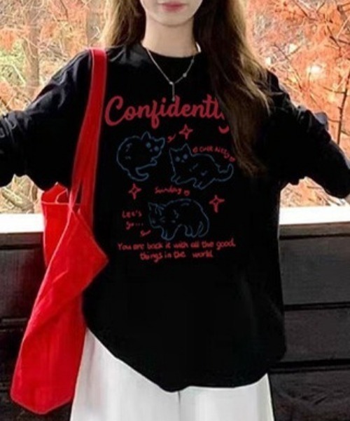 Vipoa(ヴィポア)の「CATロゴプリントカットソー(Tシャツ/カットソー・レディース・ホワイト/ブラック・FREE)」の8枚目の写真